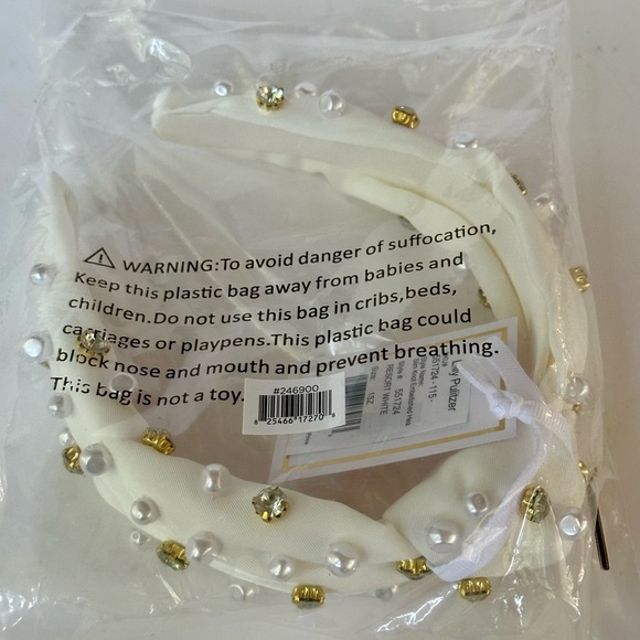 NWT Lilly Pulitzer white, rhinestone and pearl headband - Picture 7 of 7